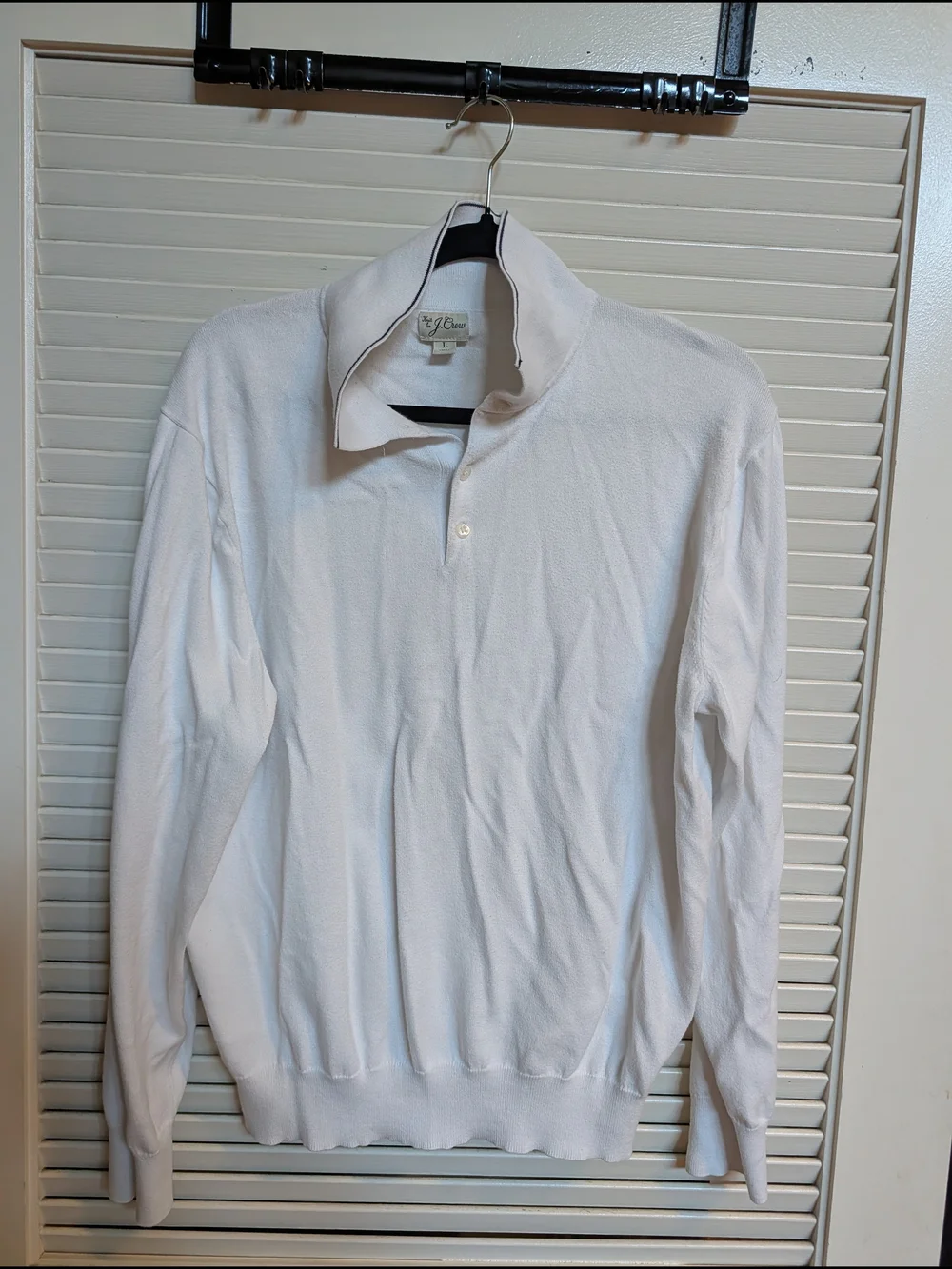 J. Crew Men’s White Polo Shirt - Classic Collar